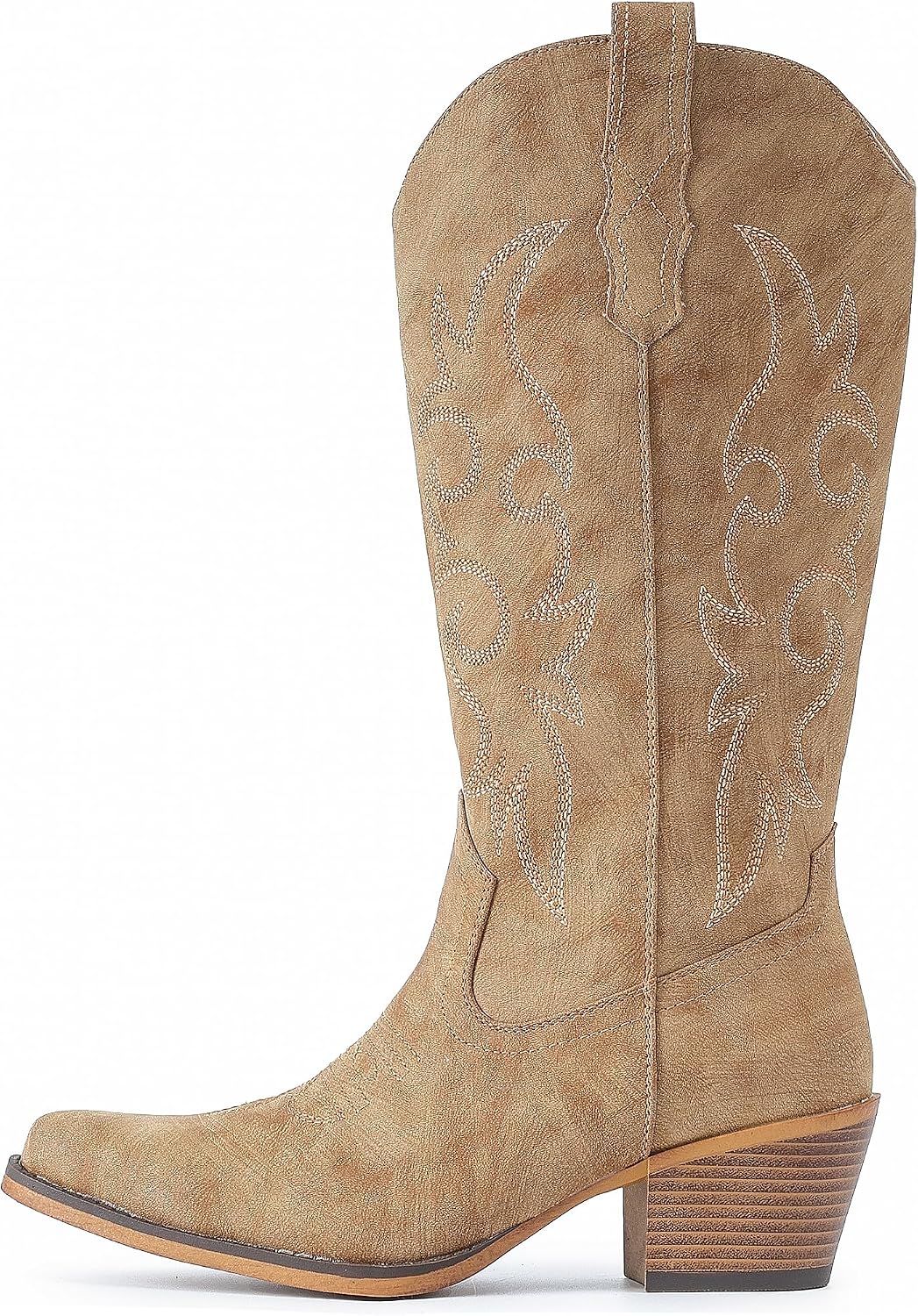 Thumbnail 3 de IUV CB057 Women's Mid-Calf Cowboy Boots with Embroidery and Snip Toe