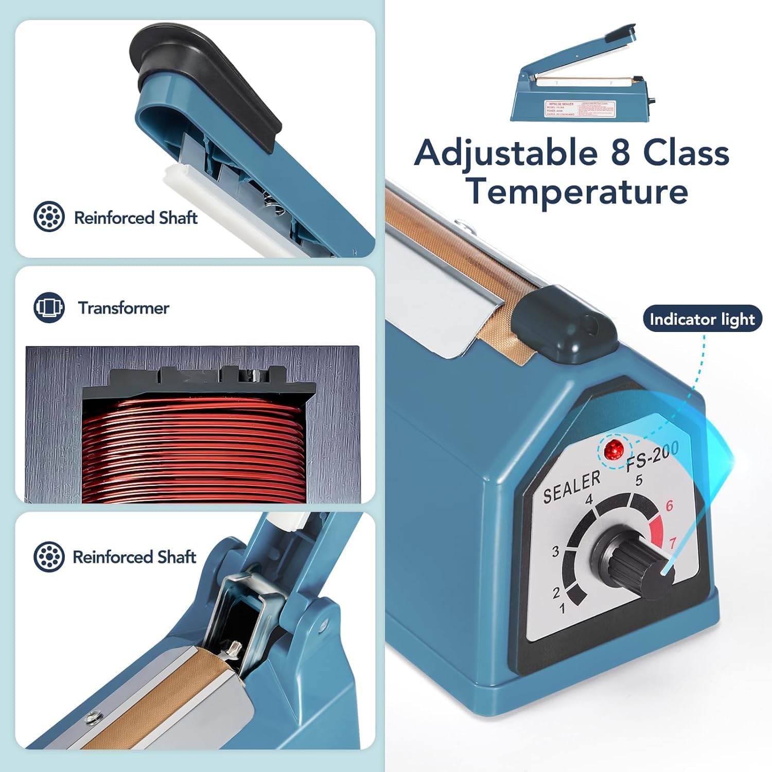 Thumbnail 3 de METRONIC Impulse Heat Sealer 8 Inch — Manual Bags Sealer for Plastic Bags