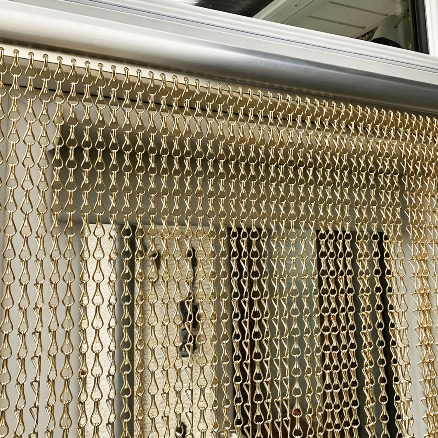 Detalle de 90 x 200cm Aluminium Chain Curtain Roller Blind: Durable Insect Screen for Doors and Windows