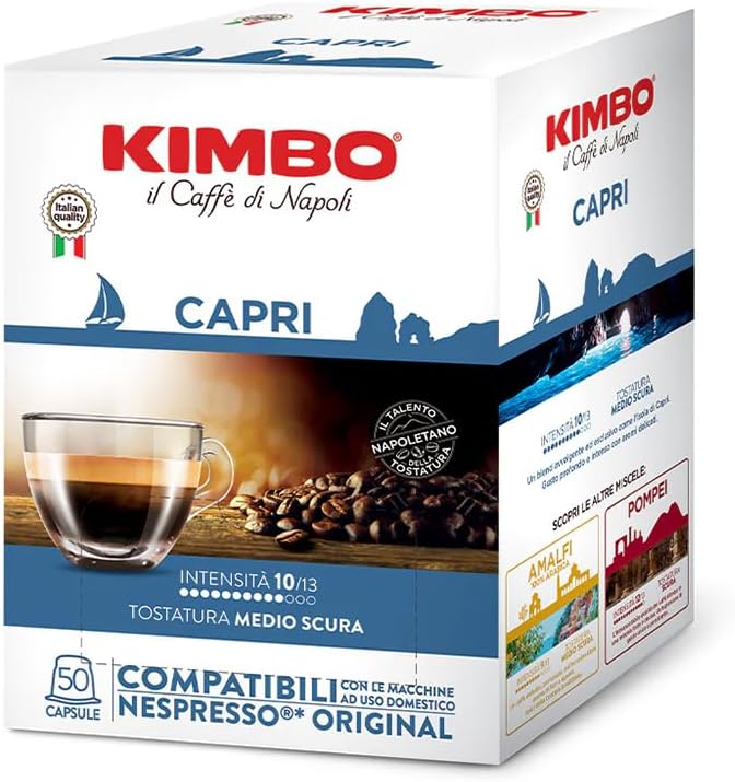 Detalle de Kimbo Spacca Napoli – Caffè compatibile Nespresso Original, miscela equilibrata e corposa (Intensità 10/13) – 100 capsule