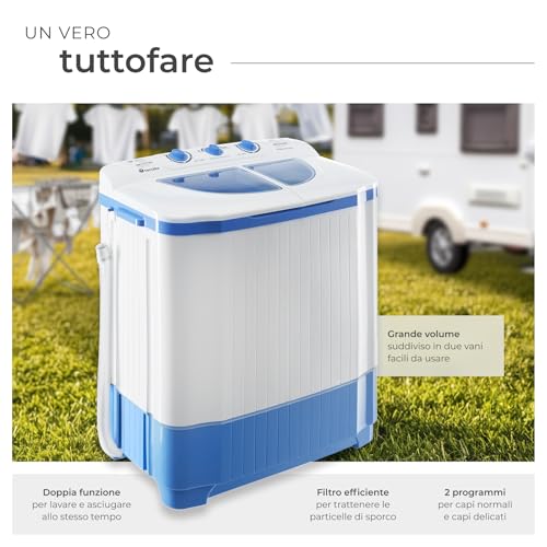 Detalle de tectake Mini Lavatrice con Centrifuga 2 in 1 — lavatrice portatile 4,5 kg, ideale per campeggio e piccoli ambienti