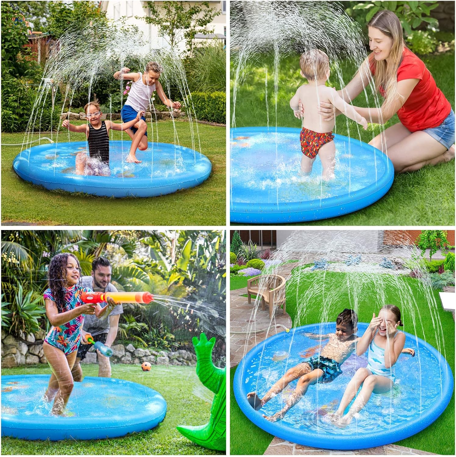 Thumbnail 6 de Anpro 170 cm Splash Pad (68") for Kids and Pets with 15 Anti-slip Tapes