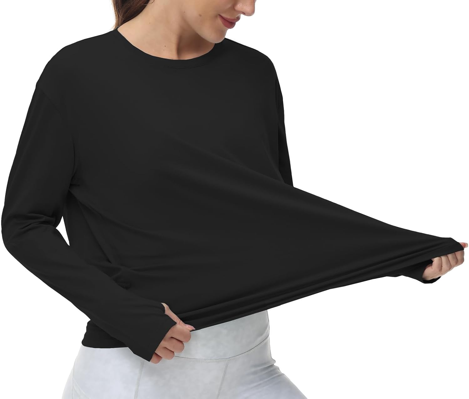 Thumbnail 5 de THE GYM PEOPLE Women's Long Sleeve Sports Shirt, Loose Fit with Thumb Holes