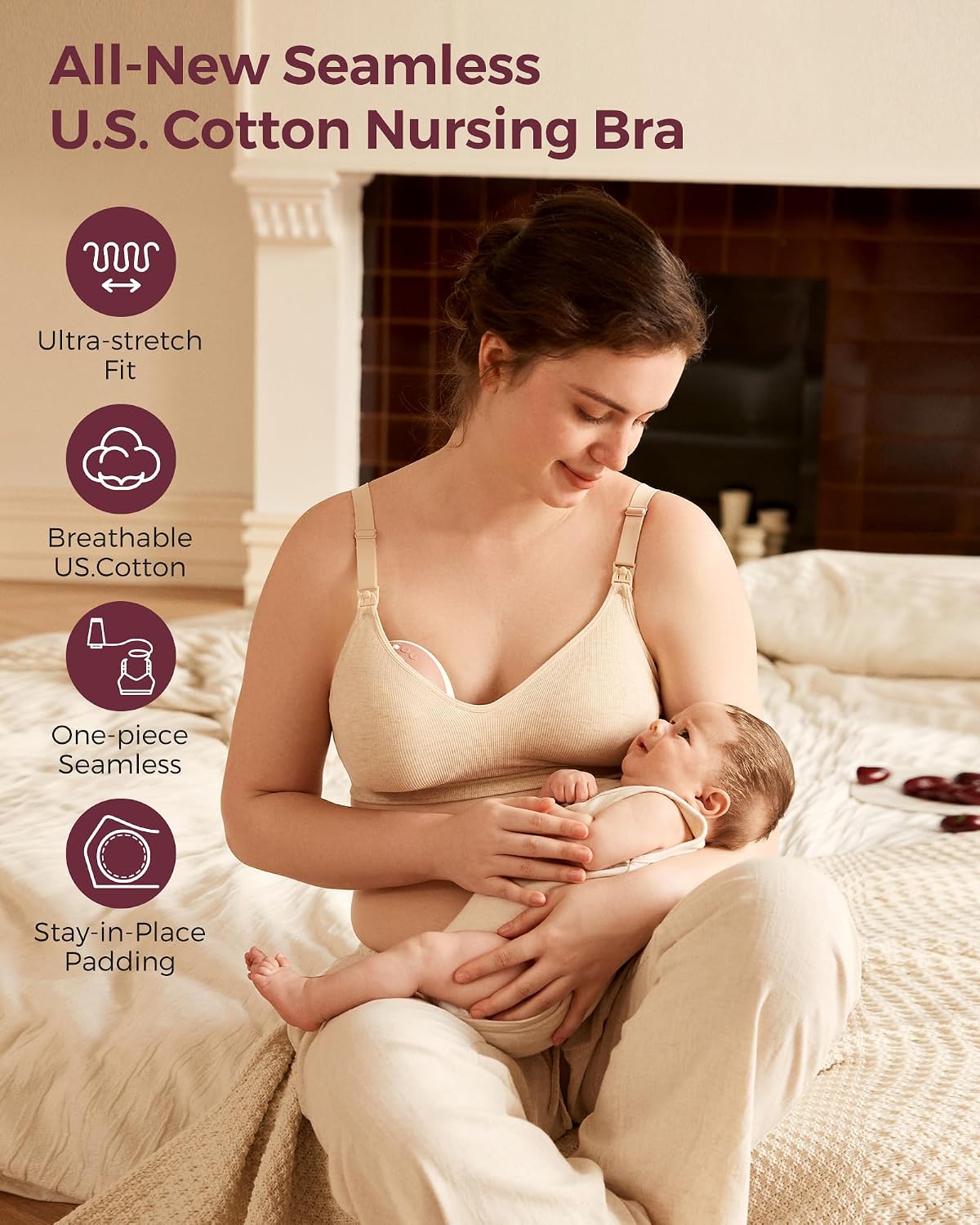 Thumbnail 5 de Momcozy Nursing Bra Soft U.S. Cotton Seamless 🤱