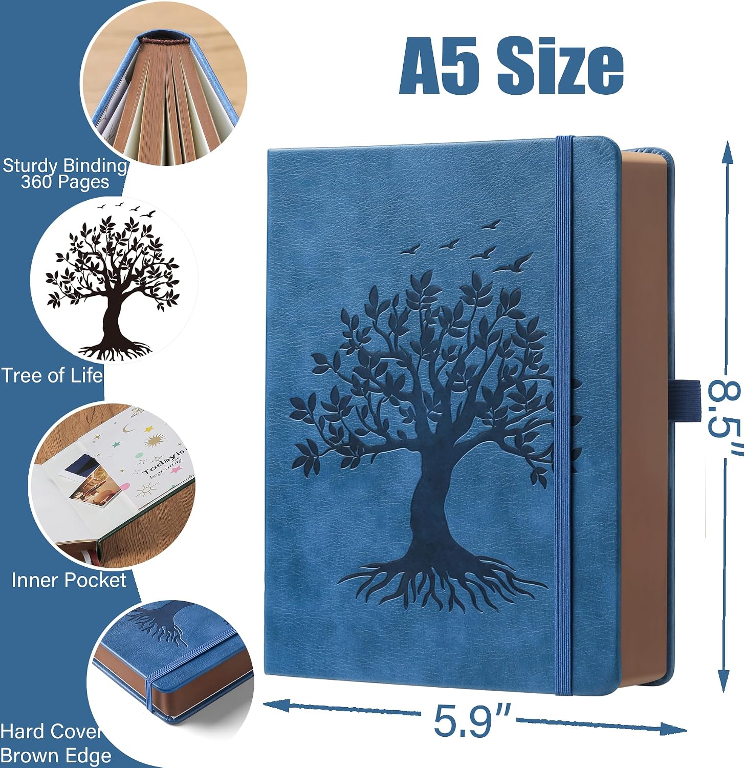 Thumbnail 2 de ZXHQ A5 Journal 360 Pages Blue