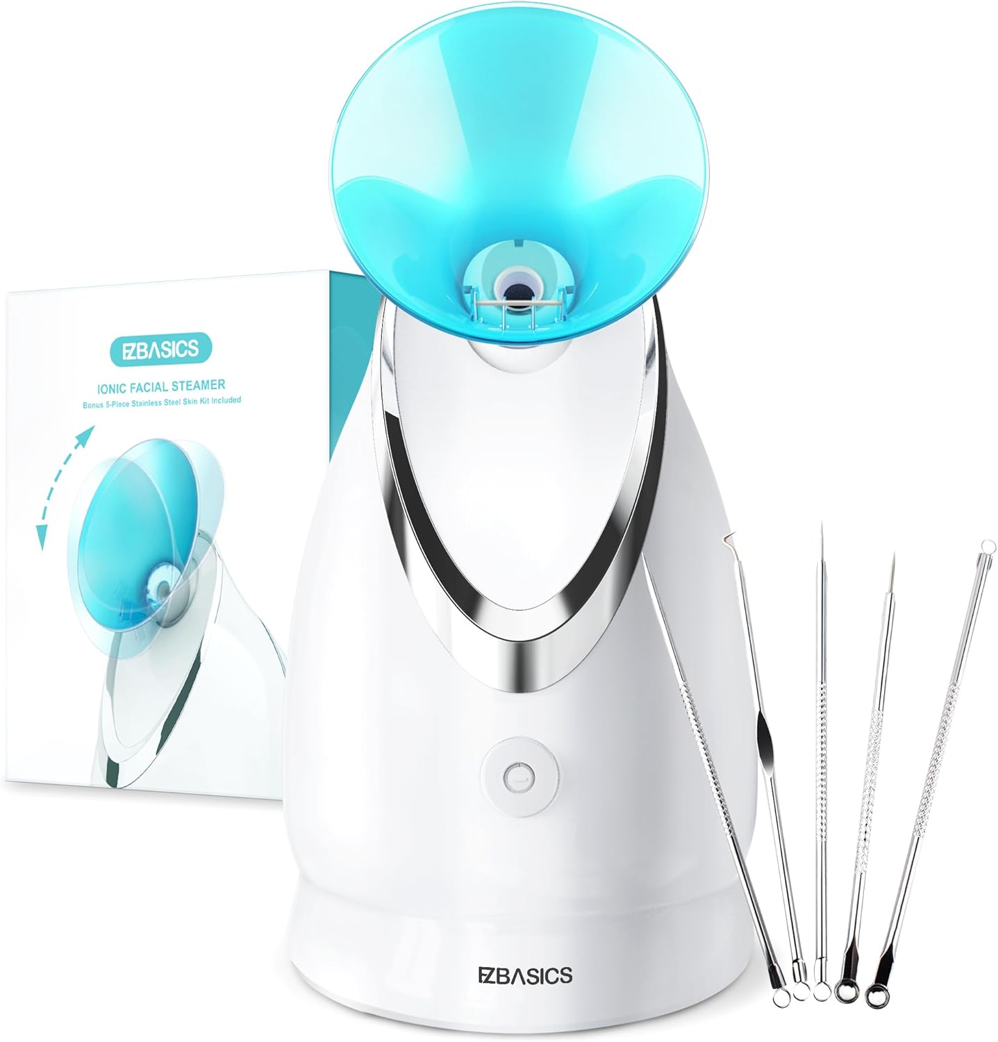 Thumbnail 6 de EZBASICS Vaporizzatore facciale Nano-Ionico a nebbiolina tiepida con Skin Kit in acciaio inox (1 set + 5 pz) Rosa