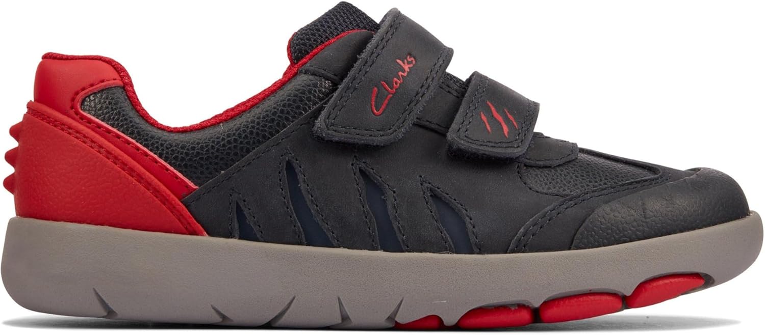 Thumbnail 1 de Clarks Rex Play K Children’s Navy/Red Lea, 12 – Chaussure enfant en cuir souple