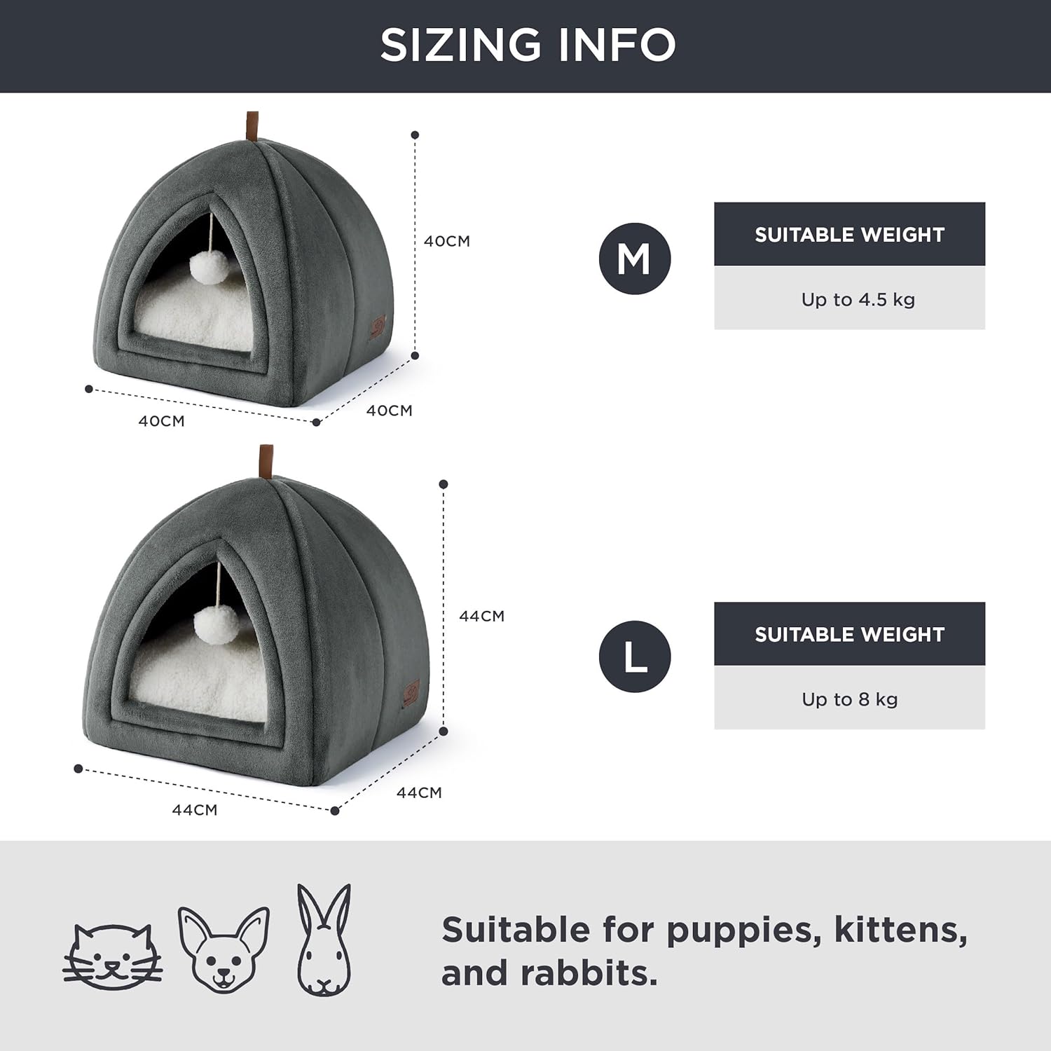 Thumbnail 4 de Bedsure Cat Cave Bed Indoor 40x40cm