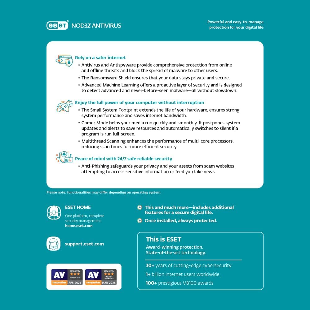 Detalle 2 de ESET NOD32 Antivirus 2025 Edition (1 Device, 1 Year) for PC/Mac