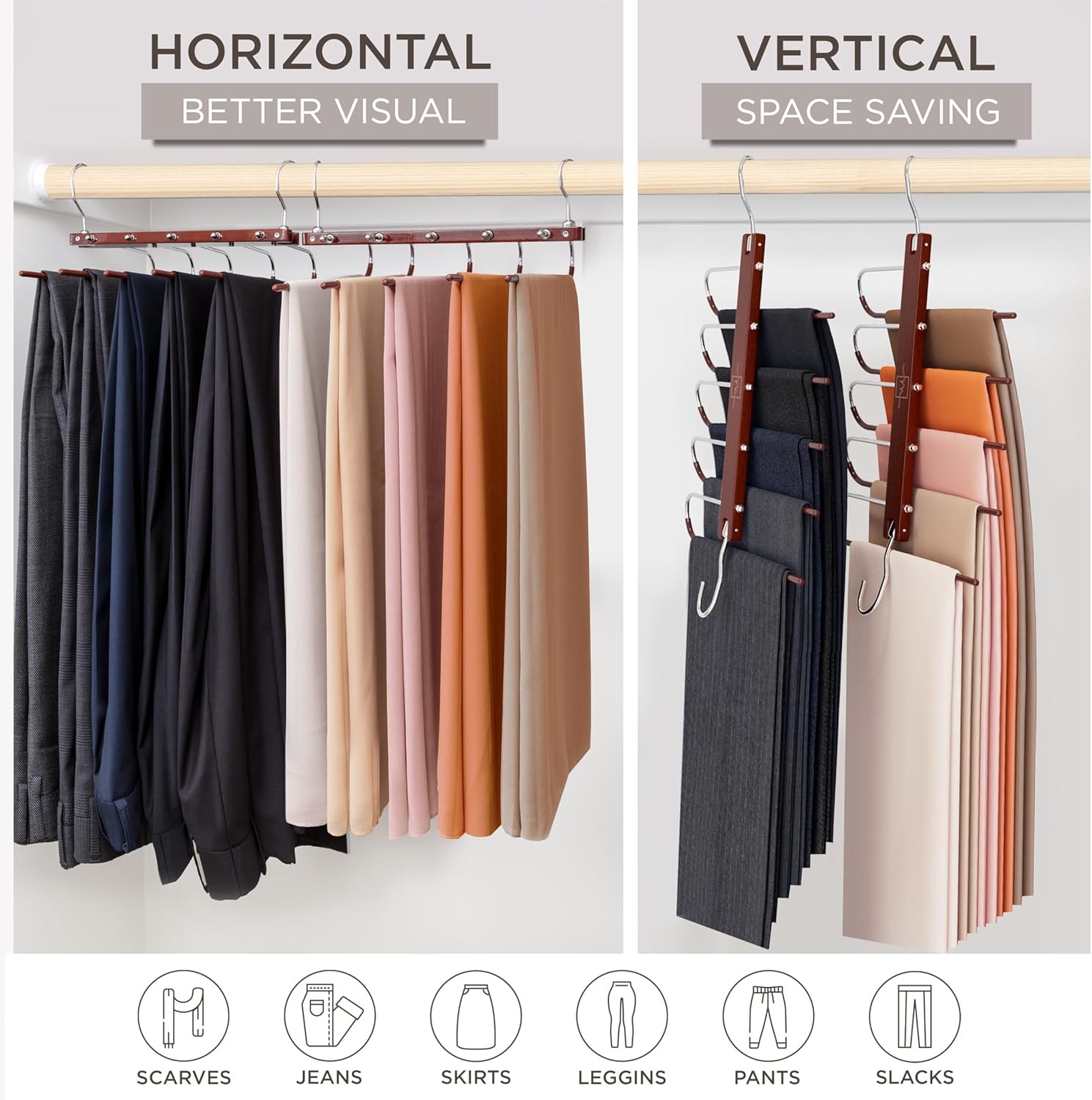 Thumbnail 3 de MORALVE 2‑pack beechwood trouser hangers