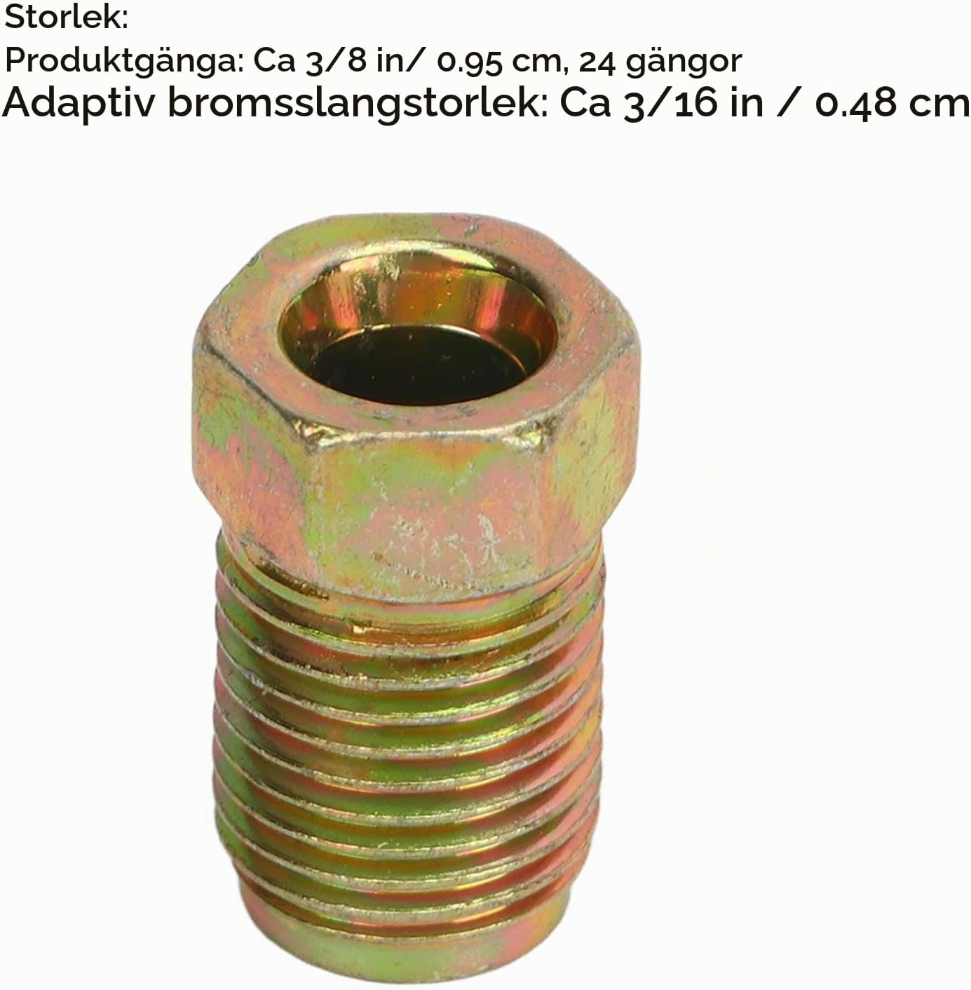 Detalle de Aramox bromsledningskopplingar, 3/8 tum UNF för 3/16-tums rör, 30-pack