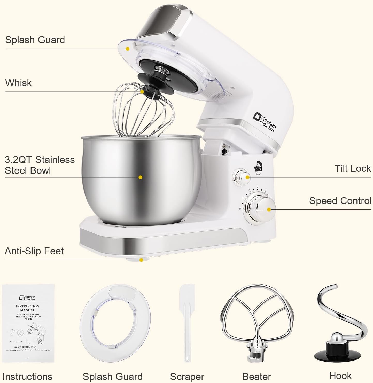 Thumbnail 2 de Stand Mixer 3.2Qt with 6 Speeds ⚙