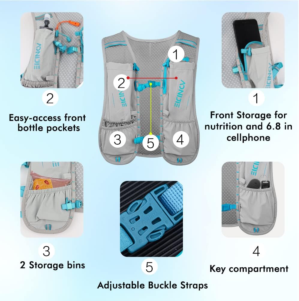 Detalle de Geila Hydration Backpack: Lightweight Running Hydration Vest for Marathon and Trail