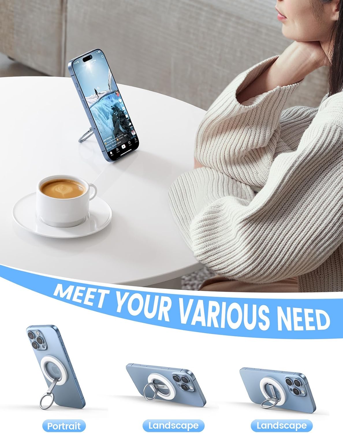 Detalle de Lamicall MagSafe phone ring stand