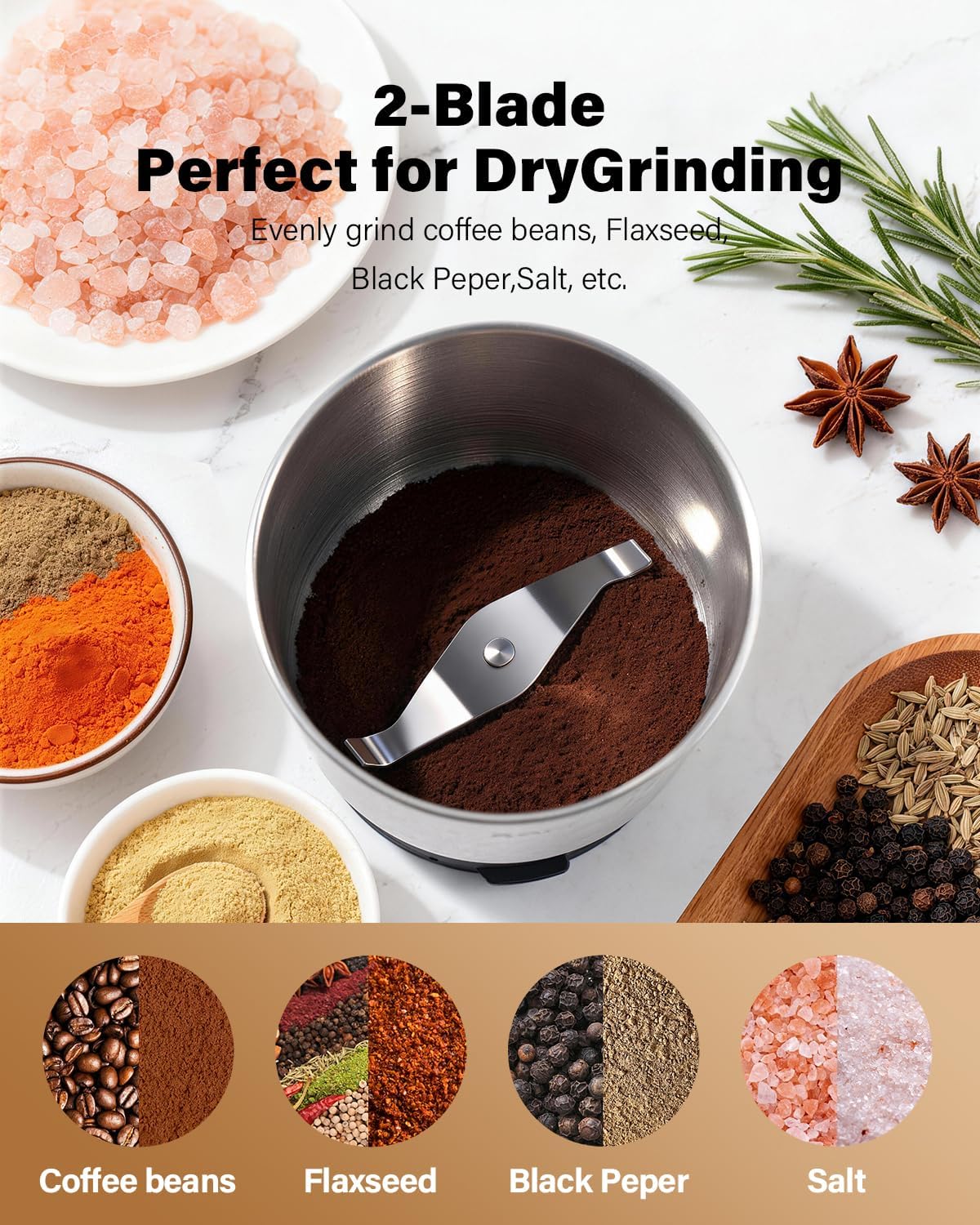 Thumbnail 3 de SHARDOR Coffee Grinder Electric 200W