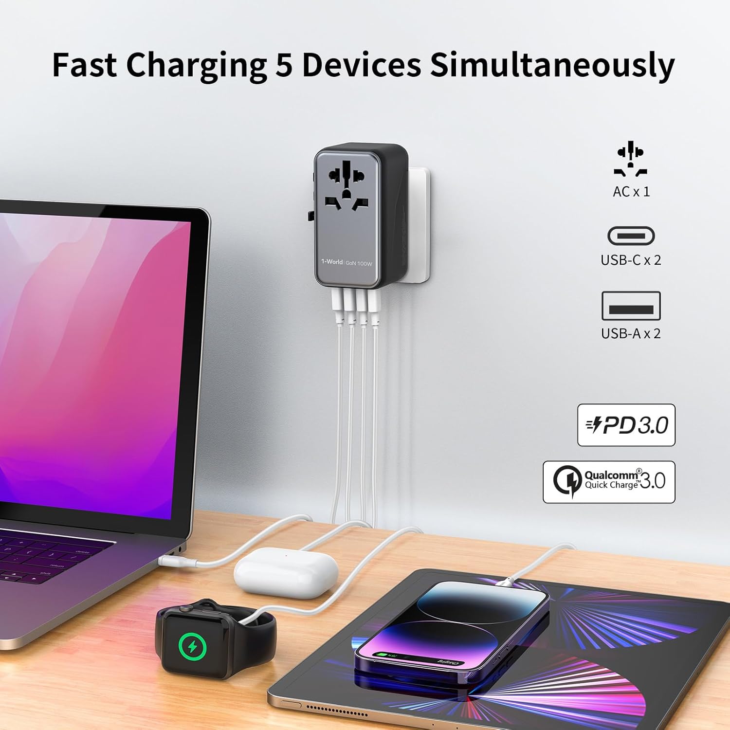 Thumbnail 4 de MOMAX Universal Travel Adapter 100W