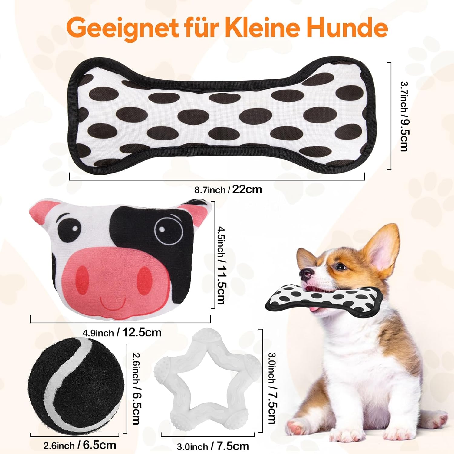 Thumbnail 1 de LIFLIX Hundespielzeug für kleine Hunde & Welpen (4-teilig) – interaktiver Kauspielzeug-Mix mit Quietschball und Kauformen