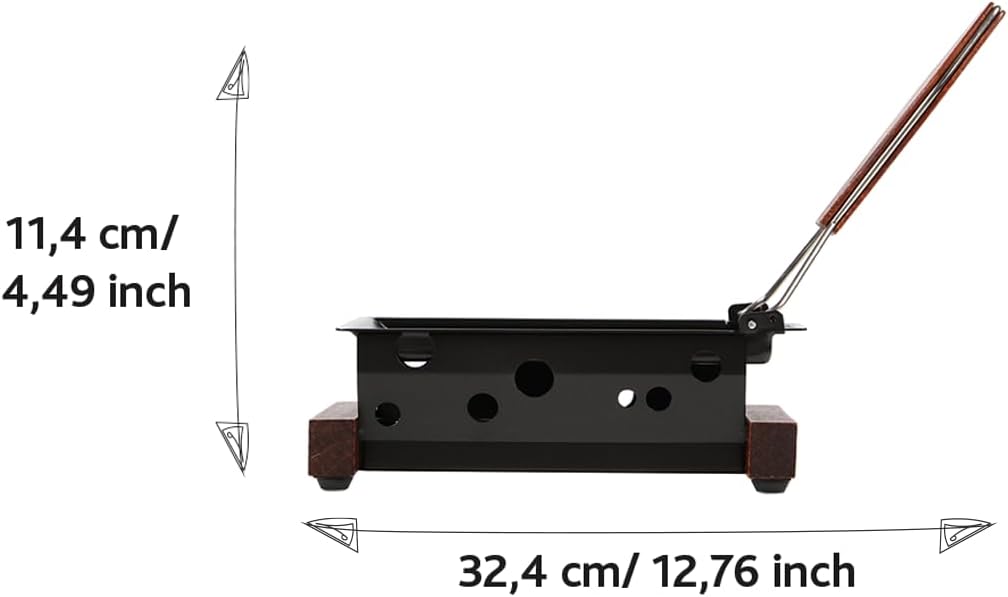 Detalle de BOSKA Raclette 2 Personen Oslo – Mini-Raclette mit Teelichtern, Holzcharakter und Antihaftbeschichtung