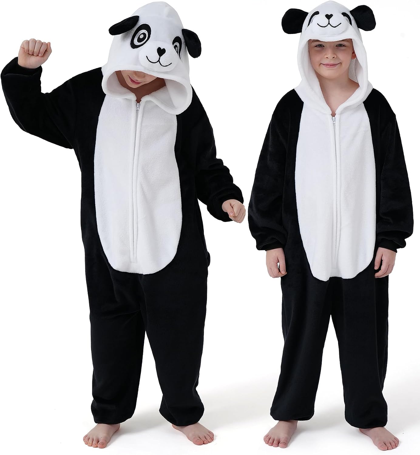 Detalle de Dxilm Kids Animal Onesie Costume, Flannel One-Piece Pajamas with 3D Hood