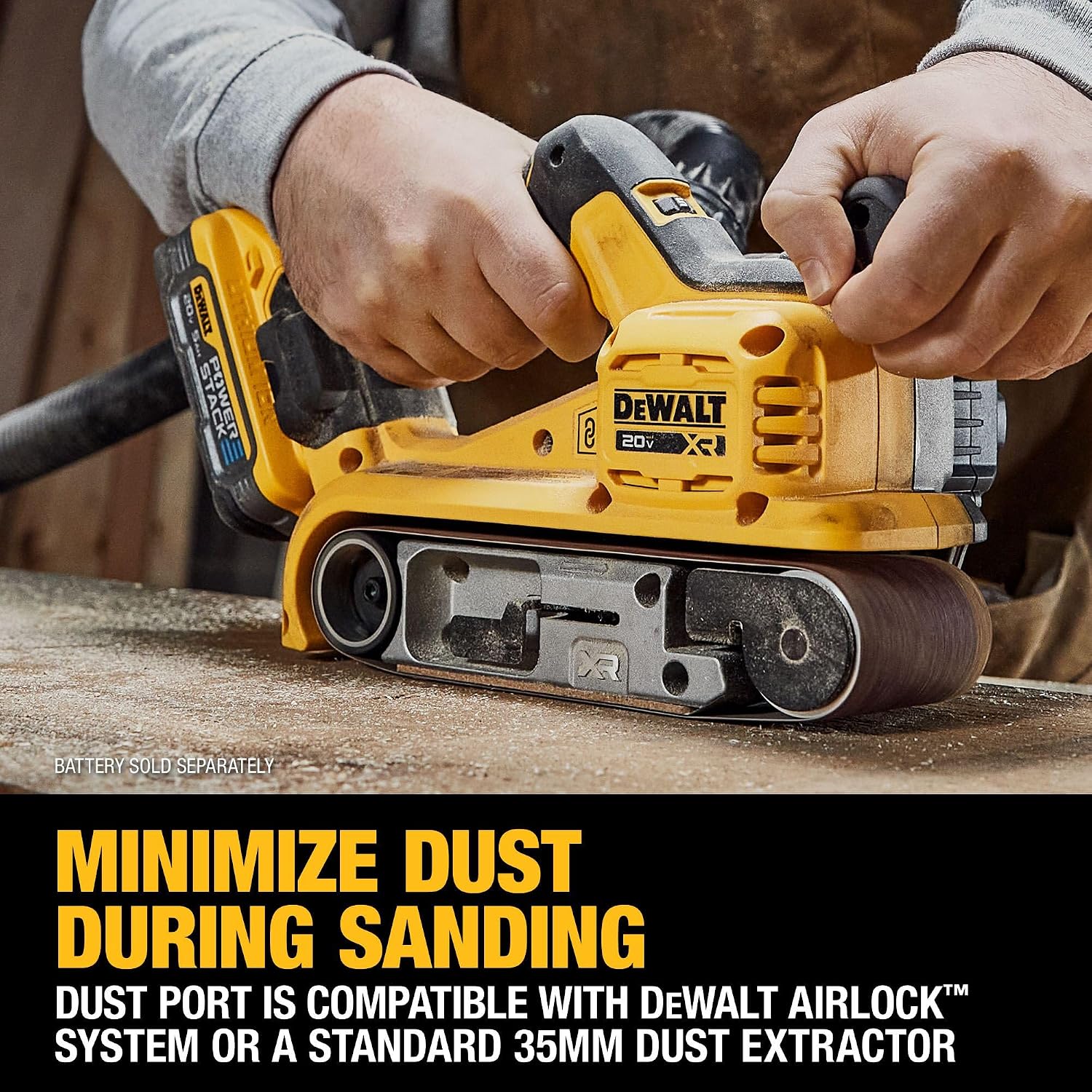 Detalle 1 de DEWALT DCW220B 20V MAX Brushless Belt Sander, 3 x 21 in