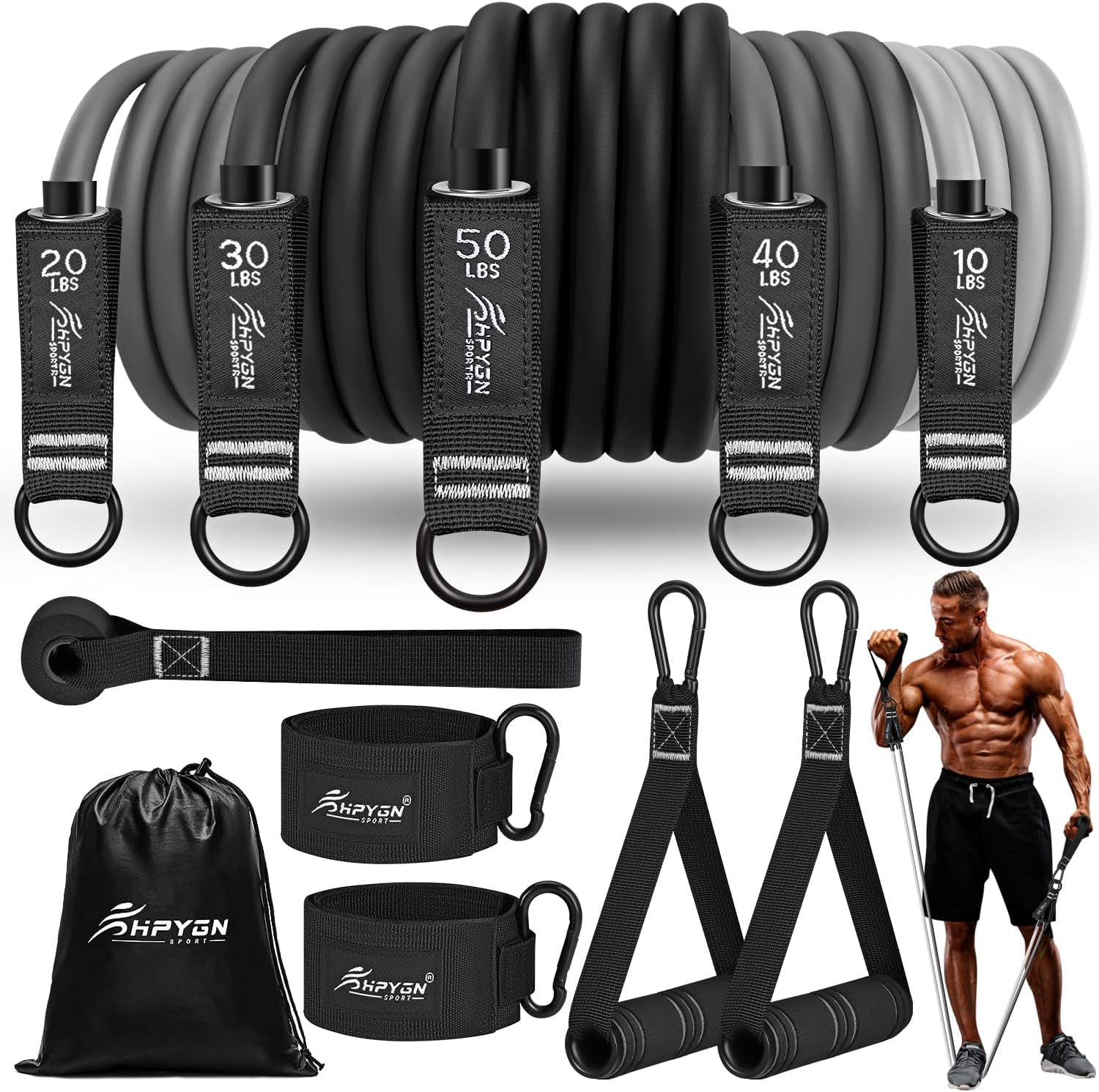 Detalle de HPYGN Resistance Bands 5‑Tube Set