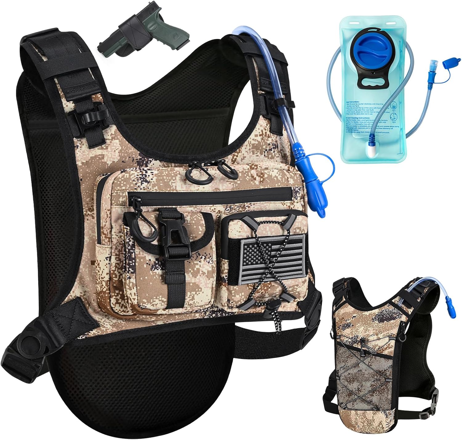 Thumbnail 6 de Criuage USA Patent Hydration Vest Backpack: Lightweight 2.0L Chest Pack for Active Lifestyles