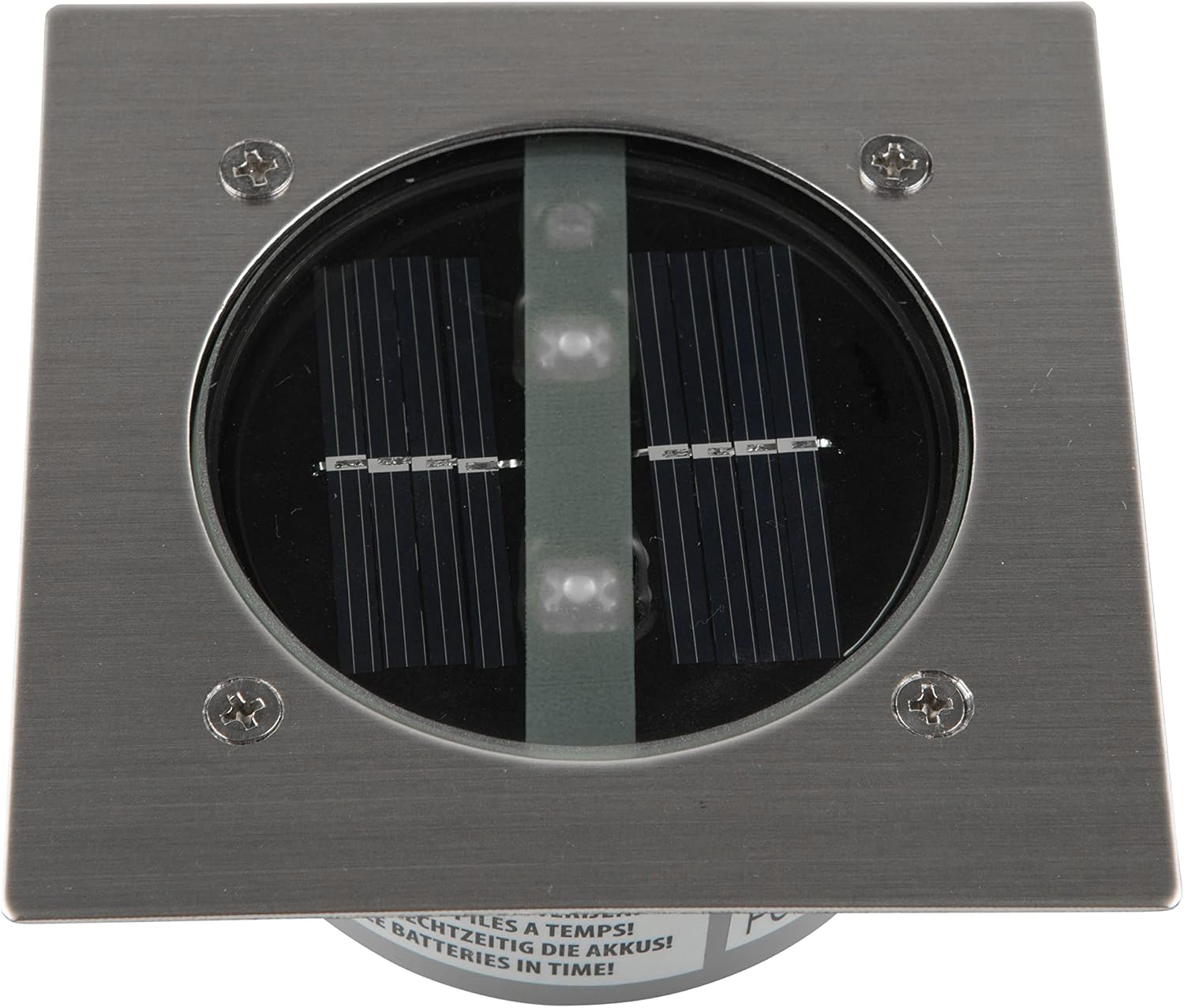 Smartwares Carlo Boden-Einbaustrahler (solarbetrieben, Tag-/Nacht-Sensor) – silber