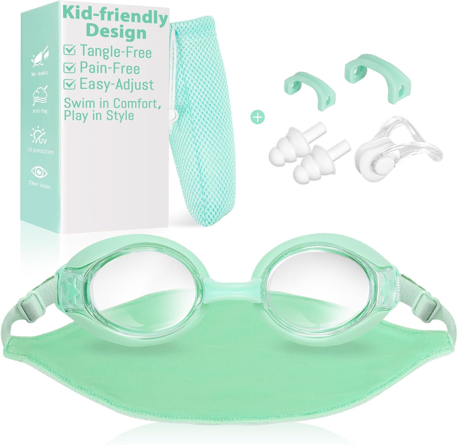 Thumbnail 6 de Pixel Panda Kids Swim Goggles with Fabric Strap (Ages 3–12)