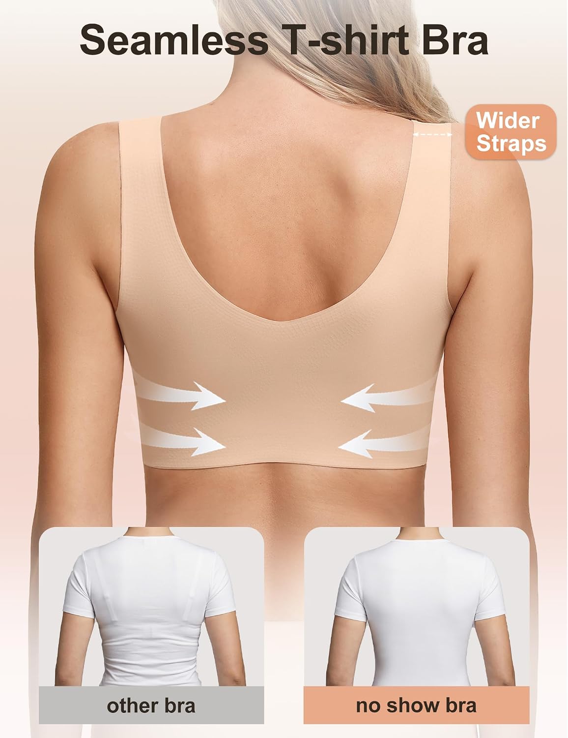 Detalle 2 de Wireless Pullover Bra with Wide Straps