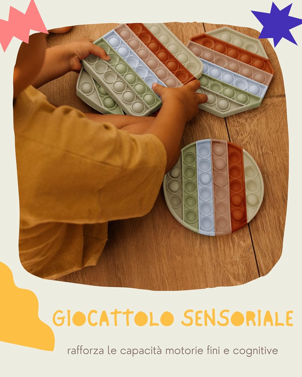 Detalle de Pop on It per Bambini | Set di 4 Pop Bubble Fidget Toy impermeabili in silicone