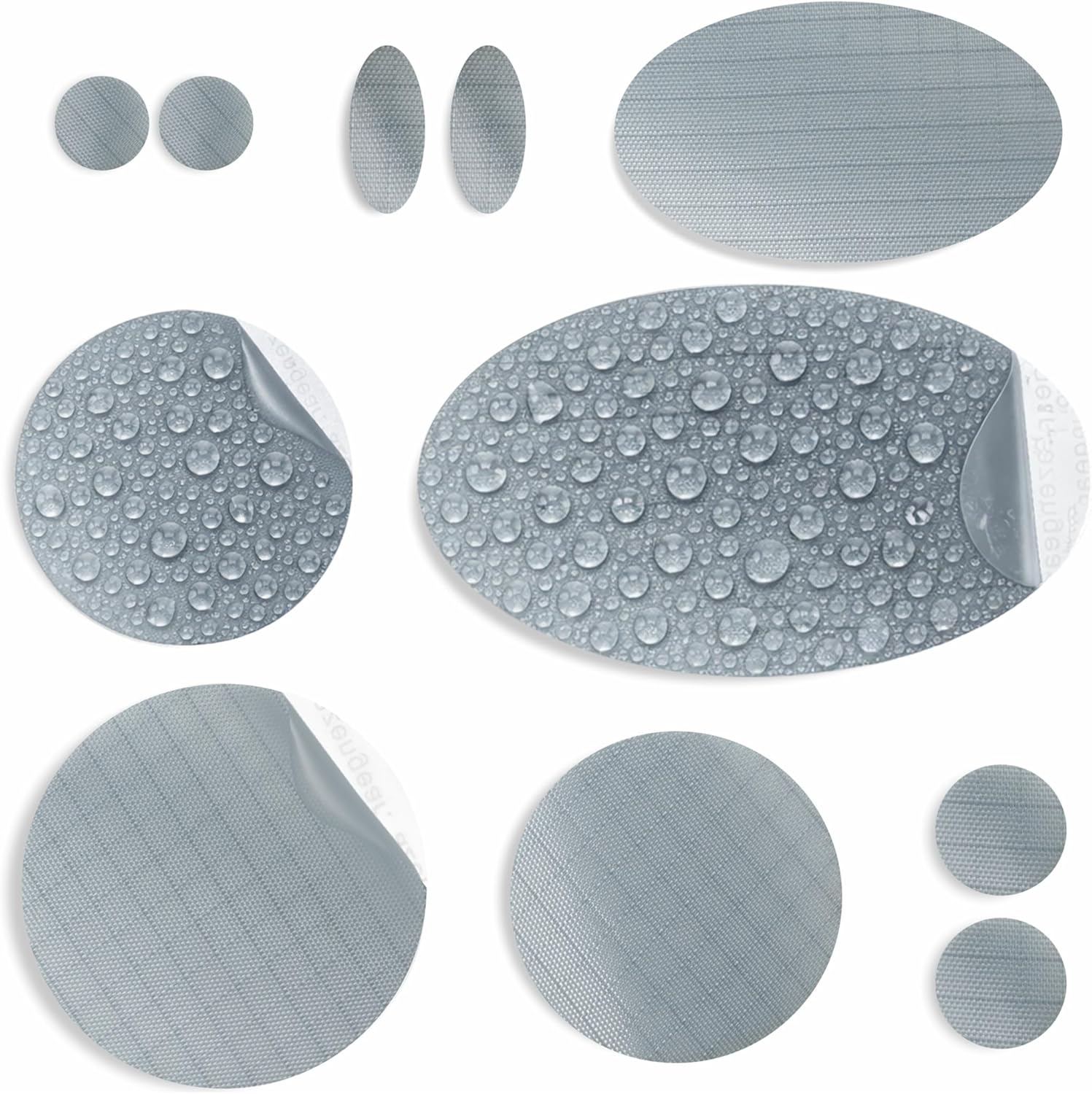 Detalle de aZengear Repair Patches DIY waterproof patch kit (11 pcs, 30+ colours) for down jackets, tents and more