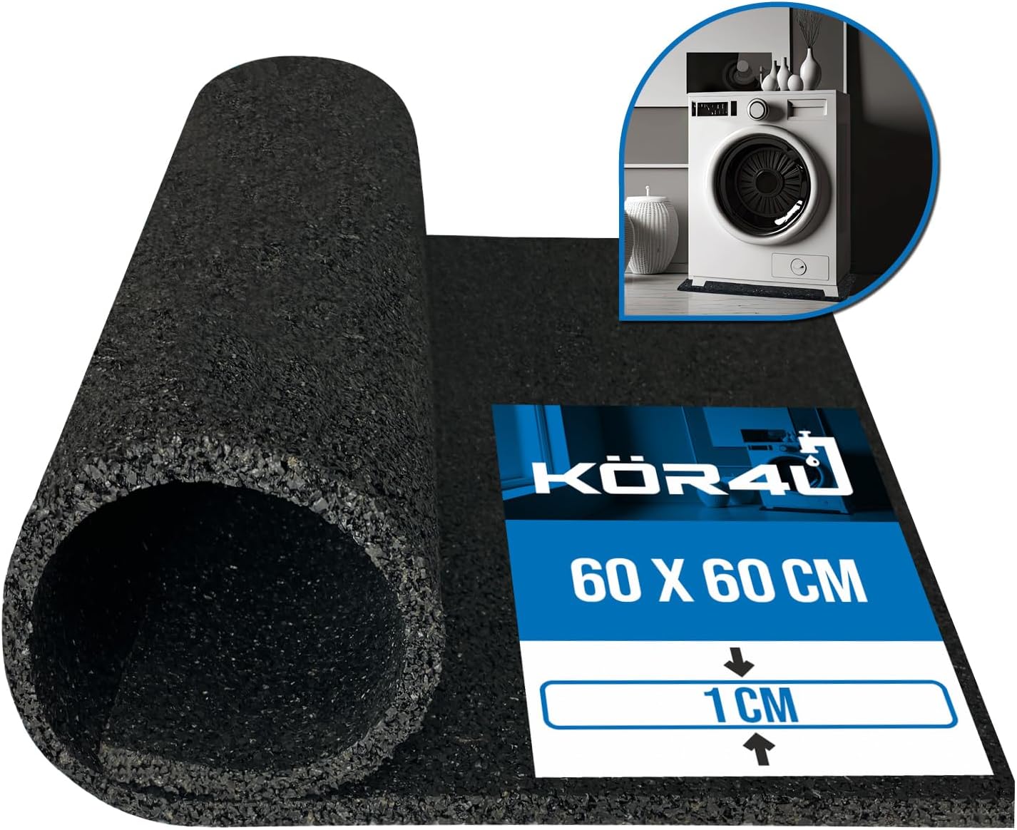 Detalle de kör4u Antivibrationsmatte 60x60x1cm – zuverlässige Schall- und Vibrationsdämpfung