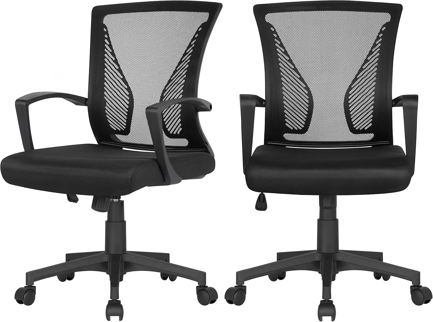 Detalle de Yaheetech: 2 Sedie da Scrivania Ergonomiche con Rete, Ruote e Braccioli – altezza regolabile