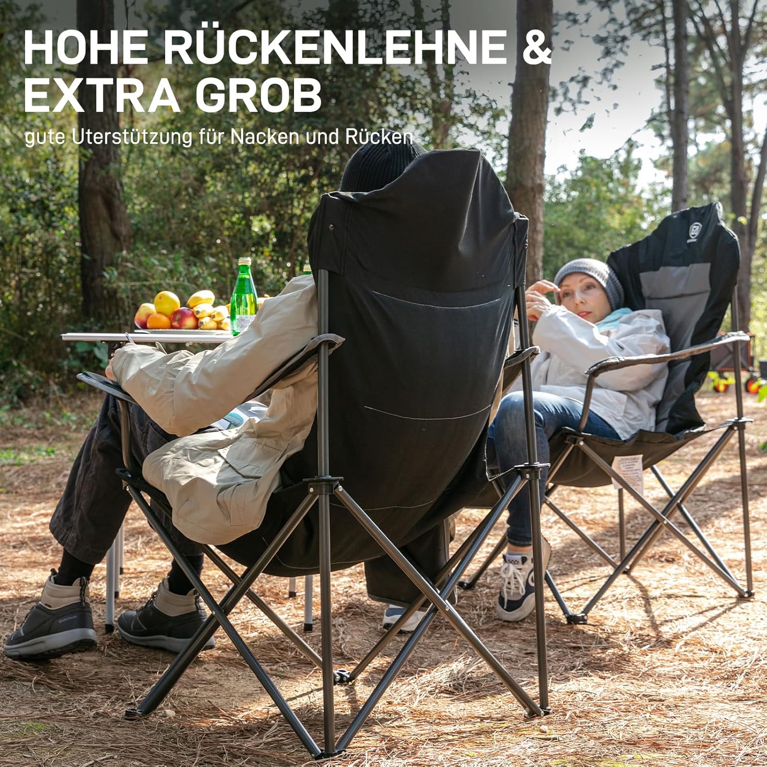 Thumbnail 2 de EVER ADVANCED Luxus Campingstuhl faltbar mit hoher Rückenlehne (bis 160 kg belastbar)