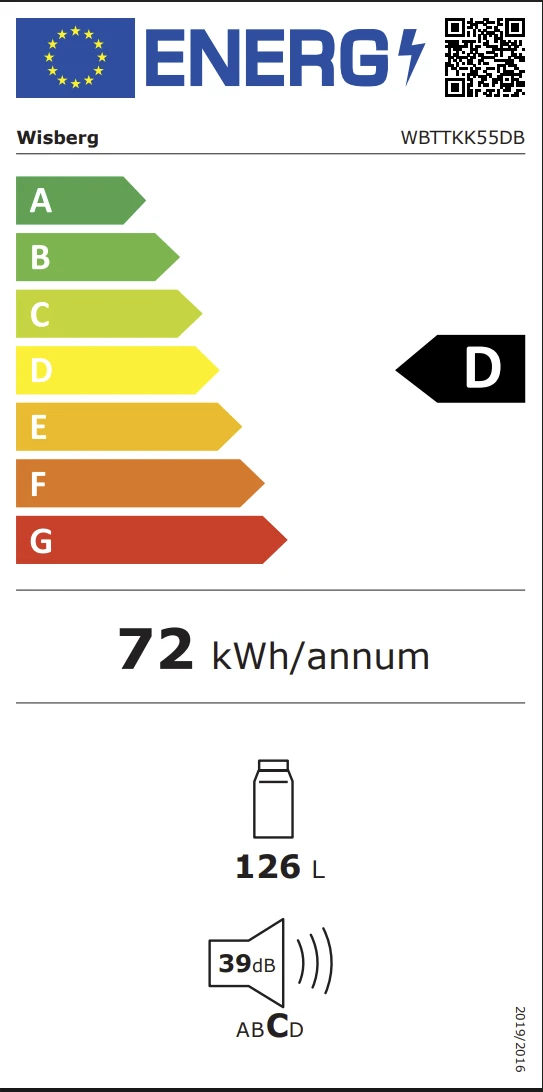 Thumbnail 10 de Wisberg WBTTKK55DB Kühlschrank 126 l