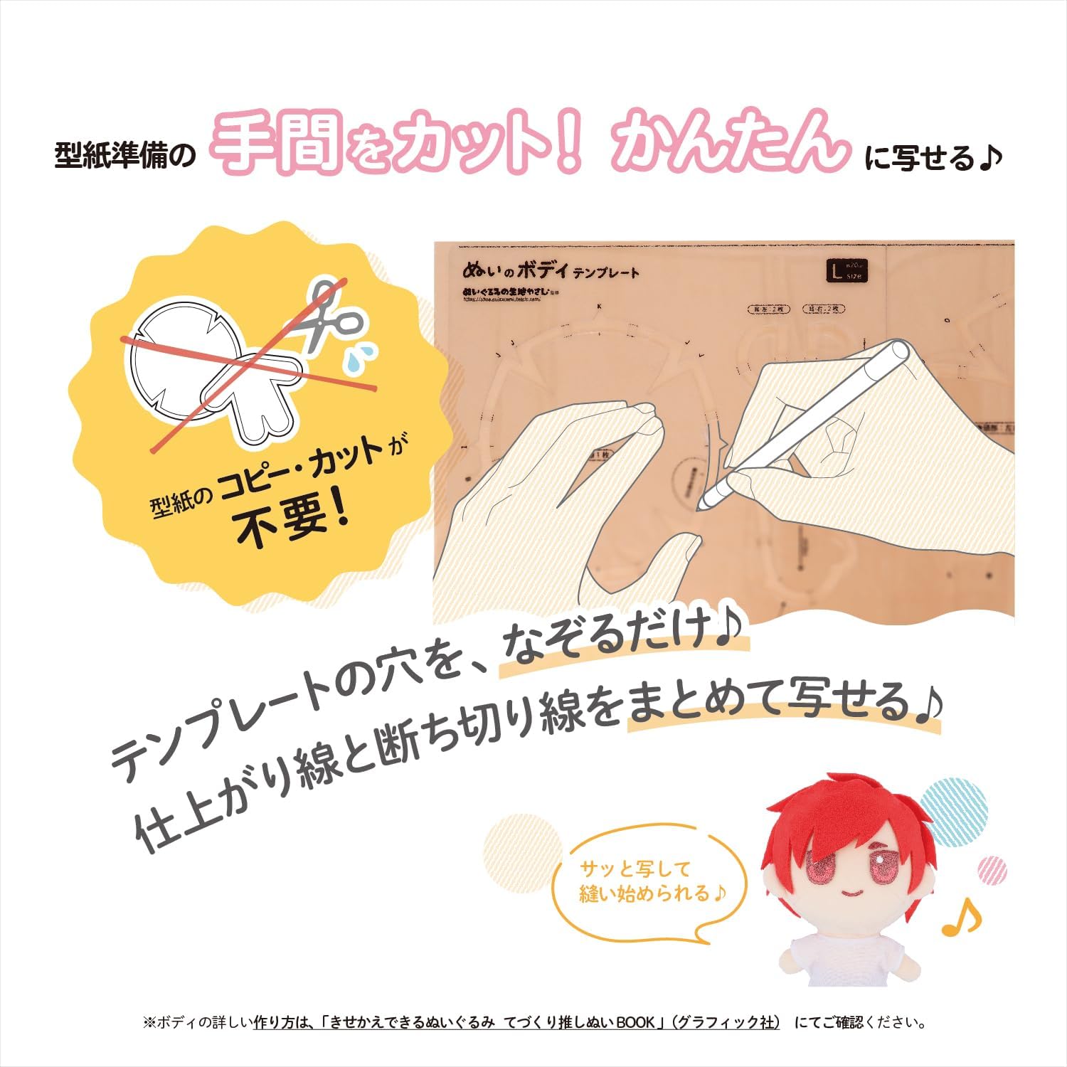 Detalle de 清原 NUIB-03 推しぬいボディ用テンプレート Mサイズ・A3・約0.4mm