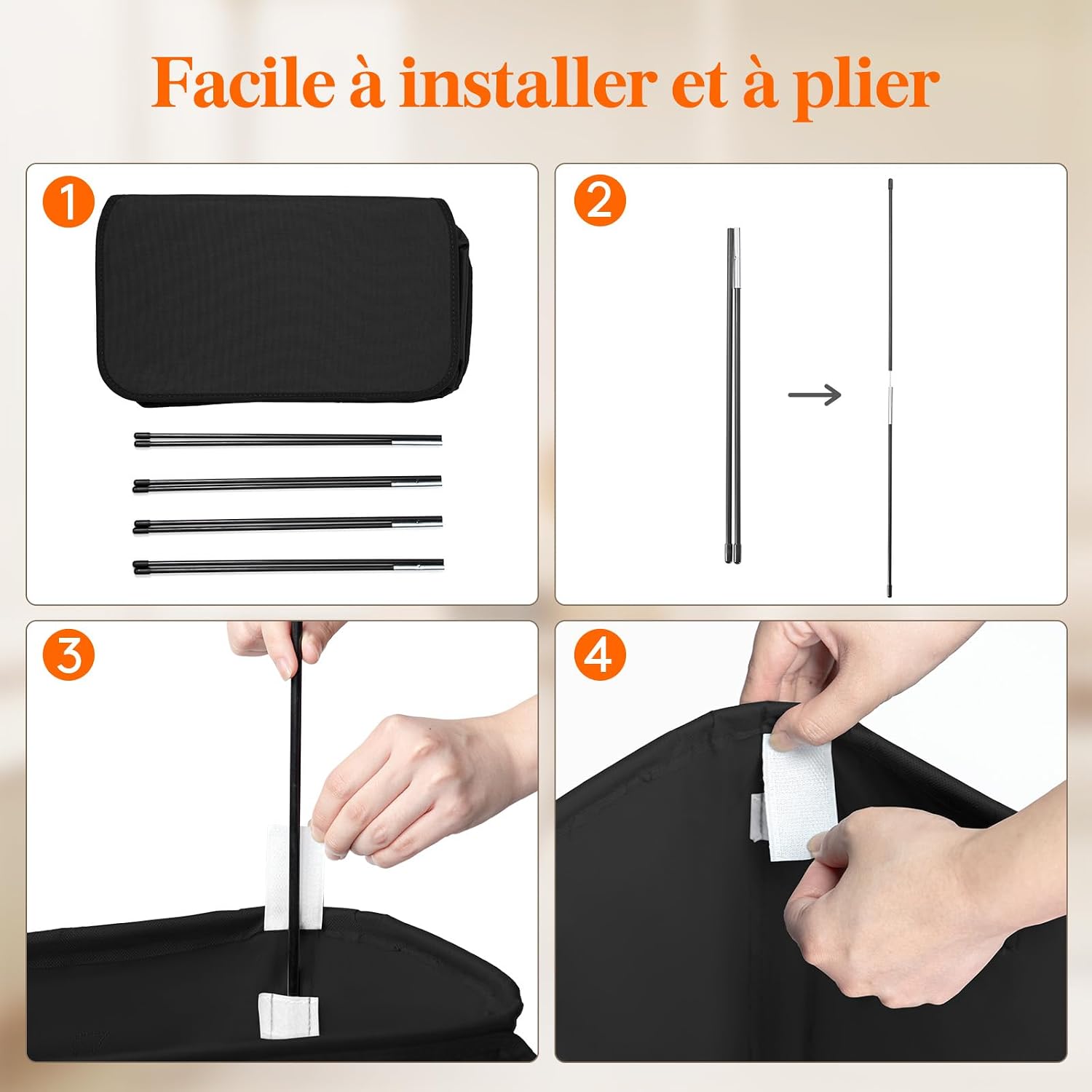 Detalle 2 de Lifewit 24017 set van 2 wasmanden met deksel, 65 l, opvouwbaar