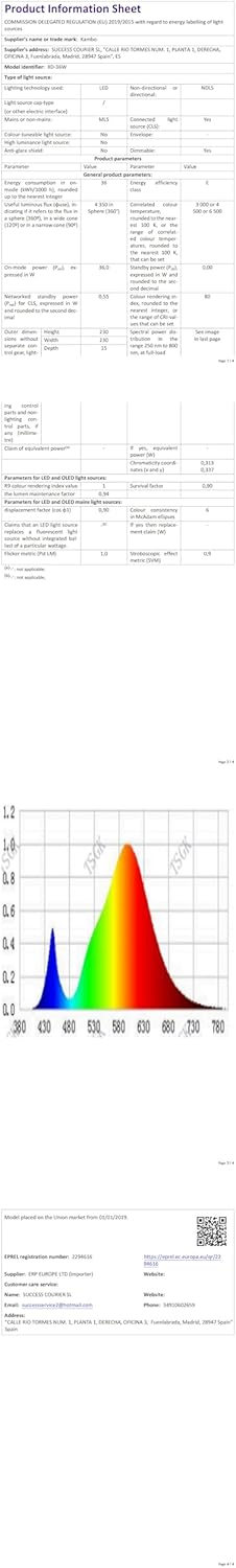 Thumbnail 13 de Kambo Lámpara de Techo LED 36W Blanca Cuadrada