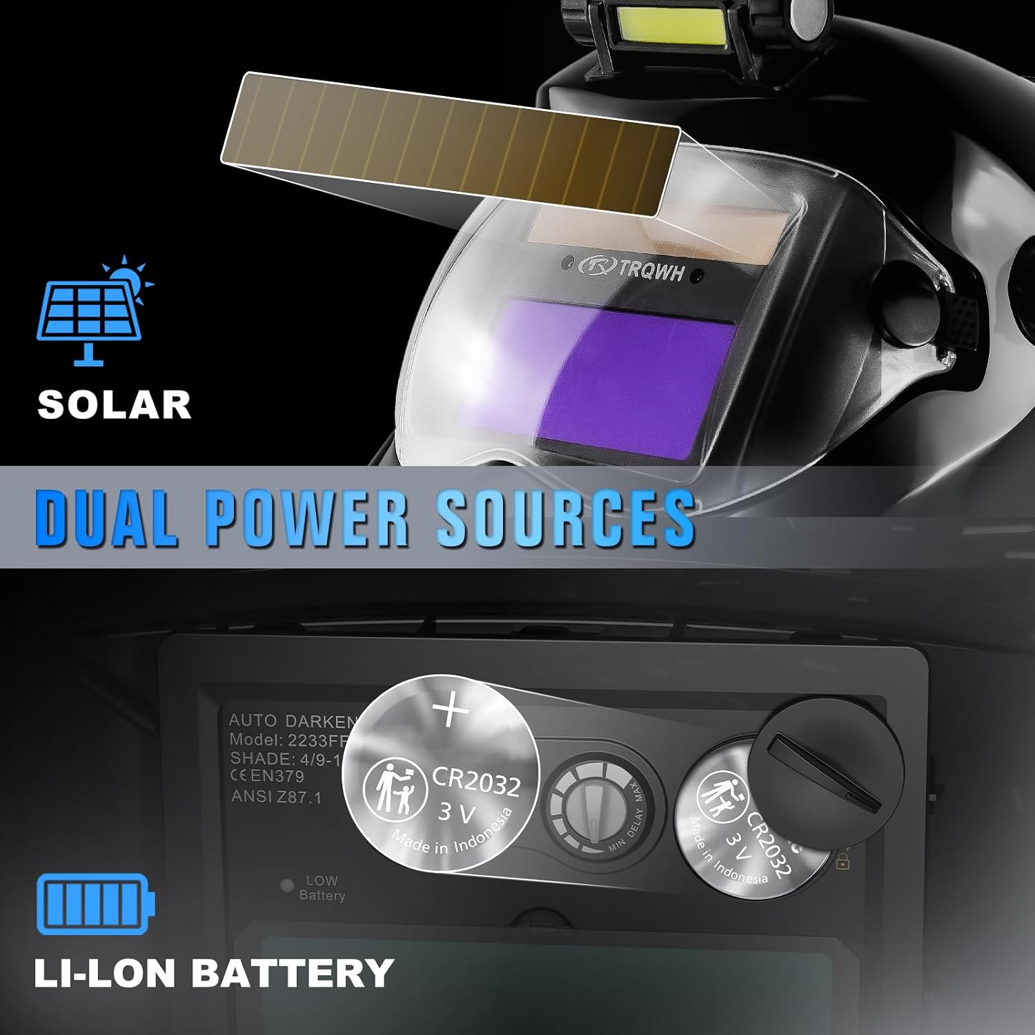 Thumbnail 6 de TRQWH Welding Helmet with Light True Color Auto Darkening: Practical PPE for TIG, MIG, ARC