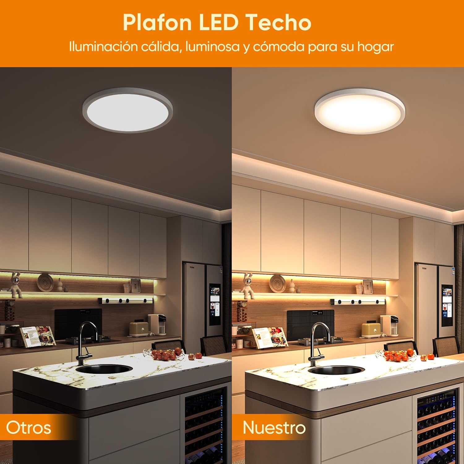 Thumbnail 1 de DetarZinLED 2Pcs 🔆 Lámpara de Techo IP44 Impermeable 24W