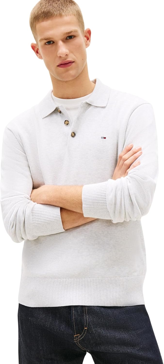Detalle de Tommy Jeans Pull-Over Homme : authenticité et confort durable