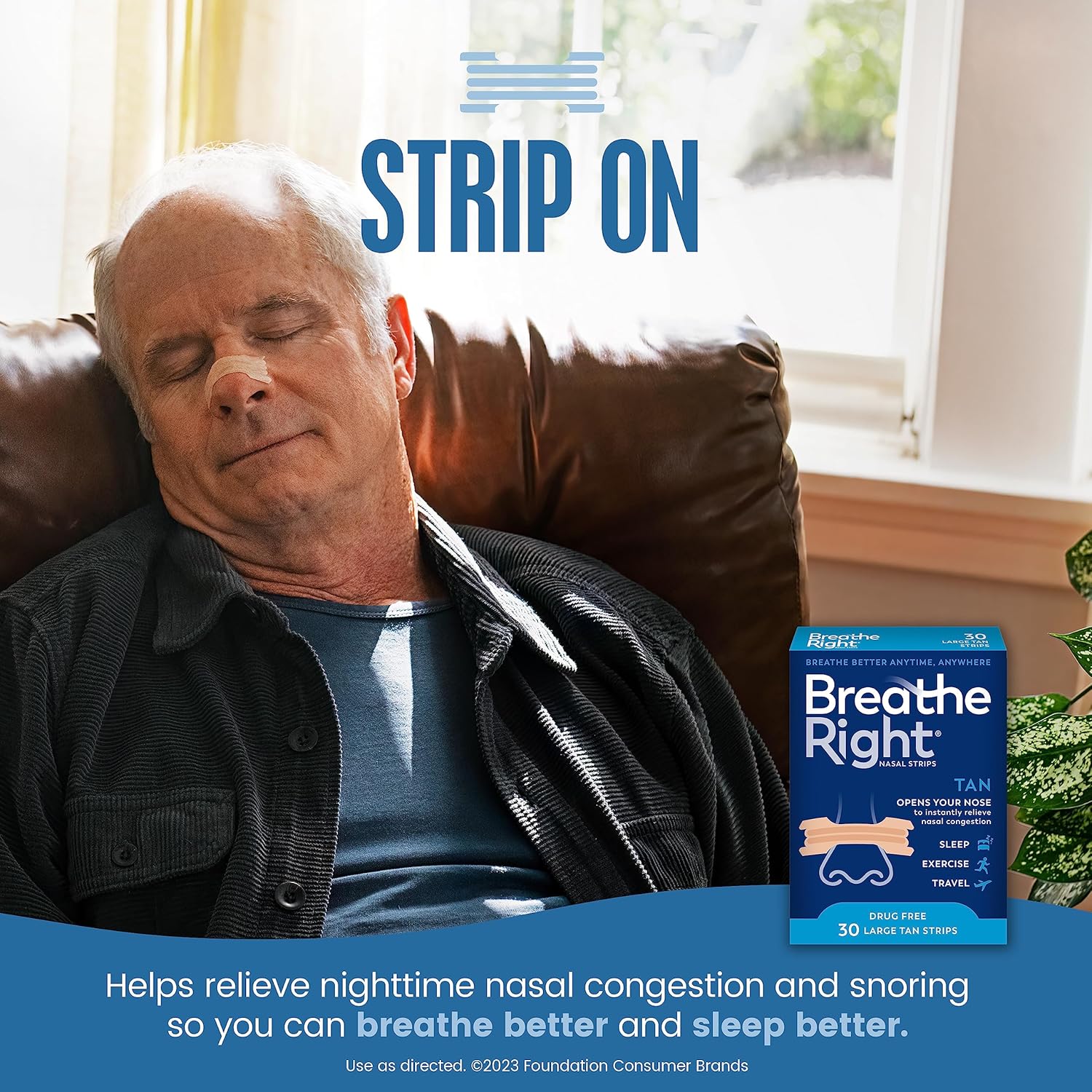 Detalle 2 de Breathe Right Original 30-count nasal strips 🤧