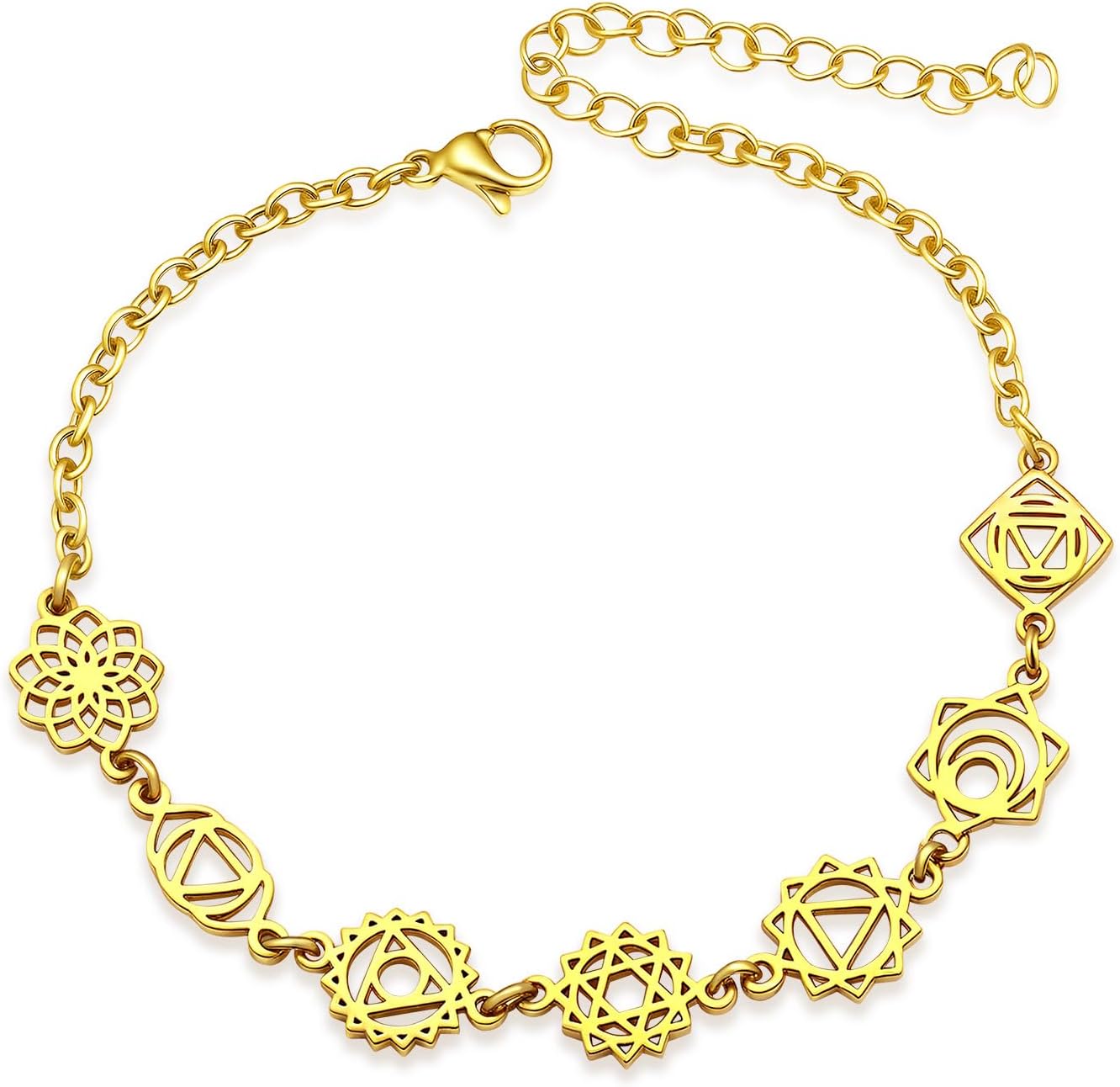 Detalle de AITENME 7 Chakren „Vermissen“-Armband – Mantra-Schmuck für Yoga, Meditation & Alltag