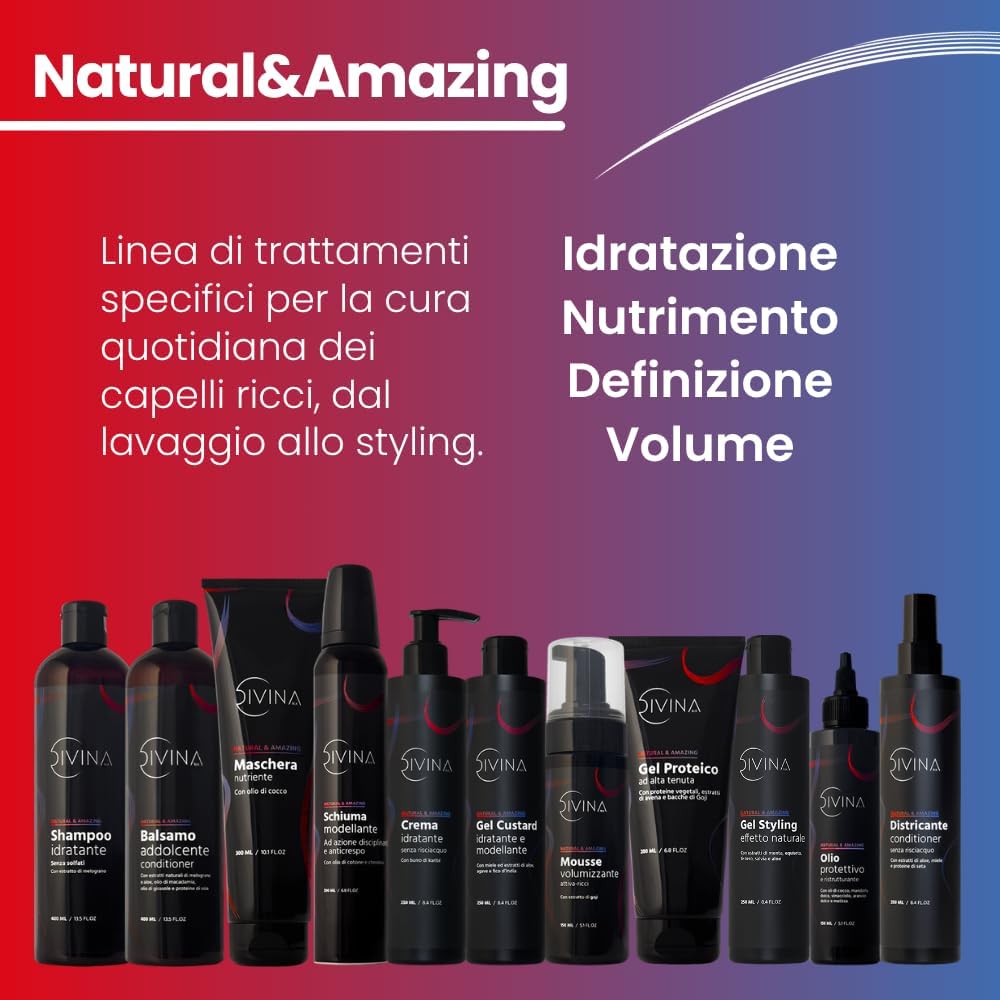 Detalle de Balsamo addolcente Natural&Amazing DIVINA BLK per capelli mossi, ricci, super-ricci e afro – 400 ml