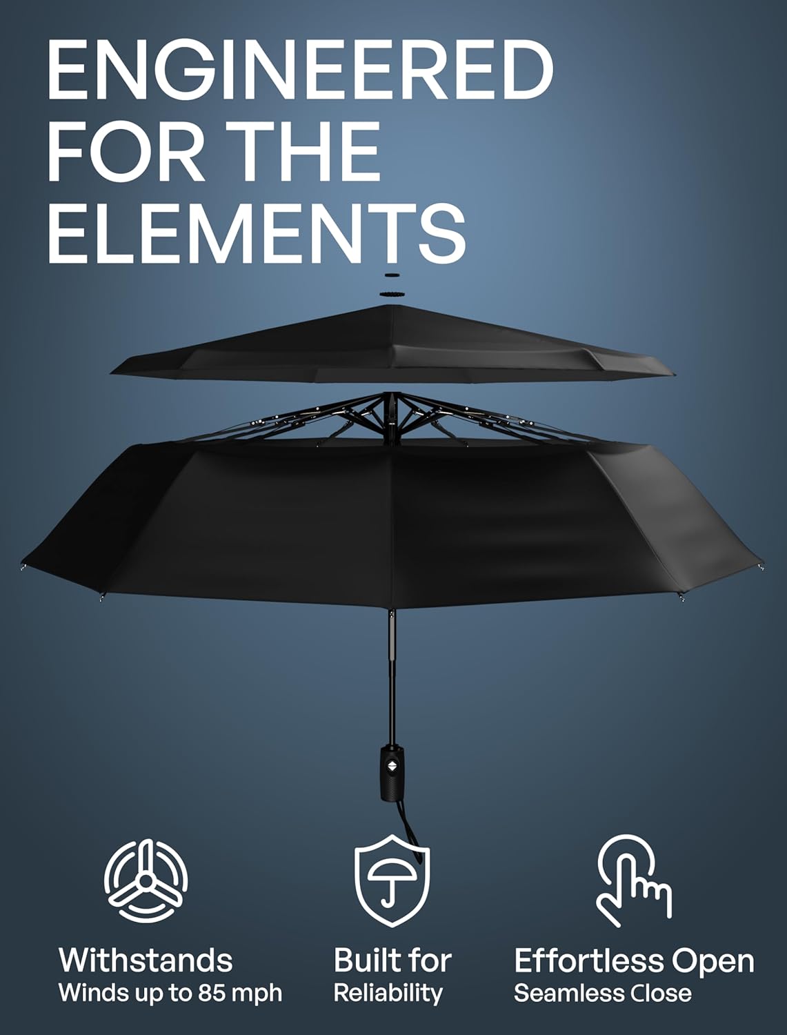 Detalle 2 de Repel Windproof Travel Umbrella, Auto Open 1pc ☔
