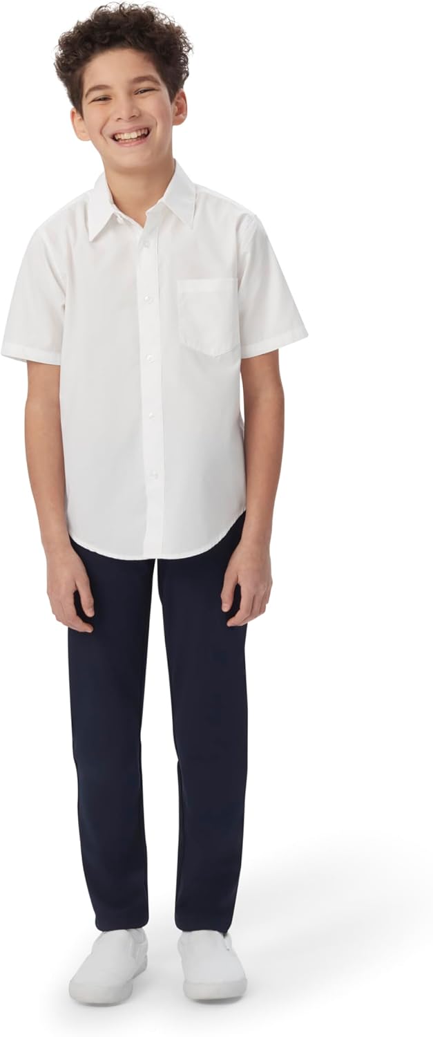 Detalle de Chemise French Toast pour garçon – manches courtes, boutonnière classique et col confortable