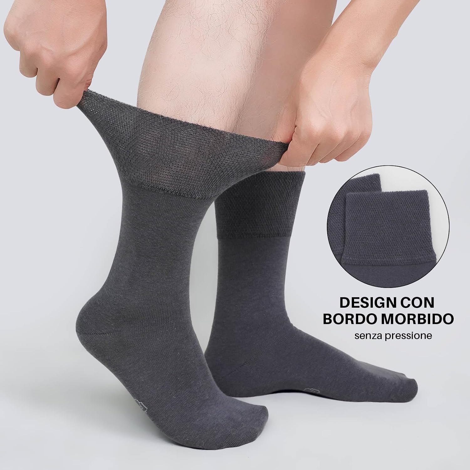 Detalle de ZAKASA calzini uomo in cotone 6 paia: classici business traspiranti senza cuciture