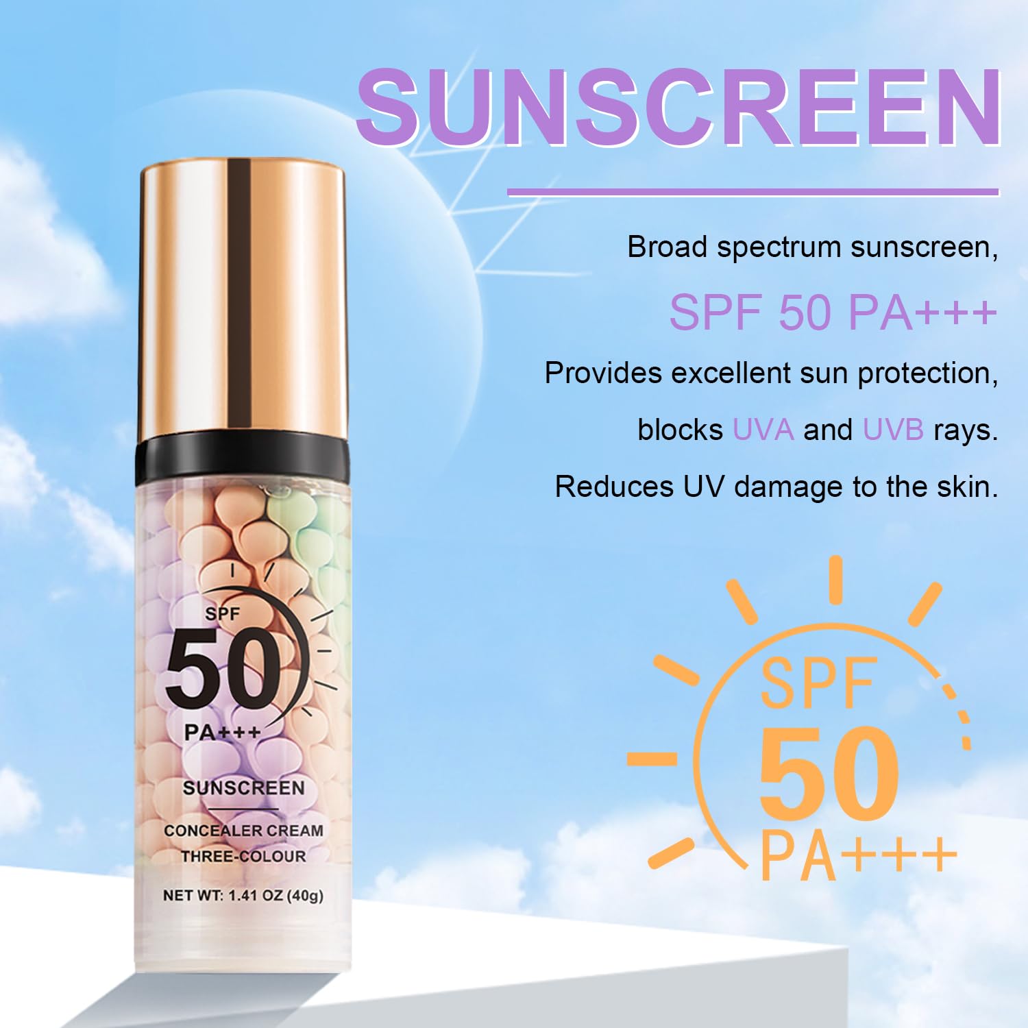 Detalle de 3 in 1 Color Correcting Serum SPF 50 PA+++ Primer for Face Before Makeup (Oil Control & Moisturizing)