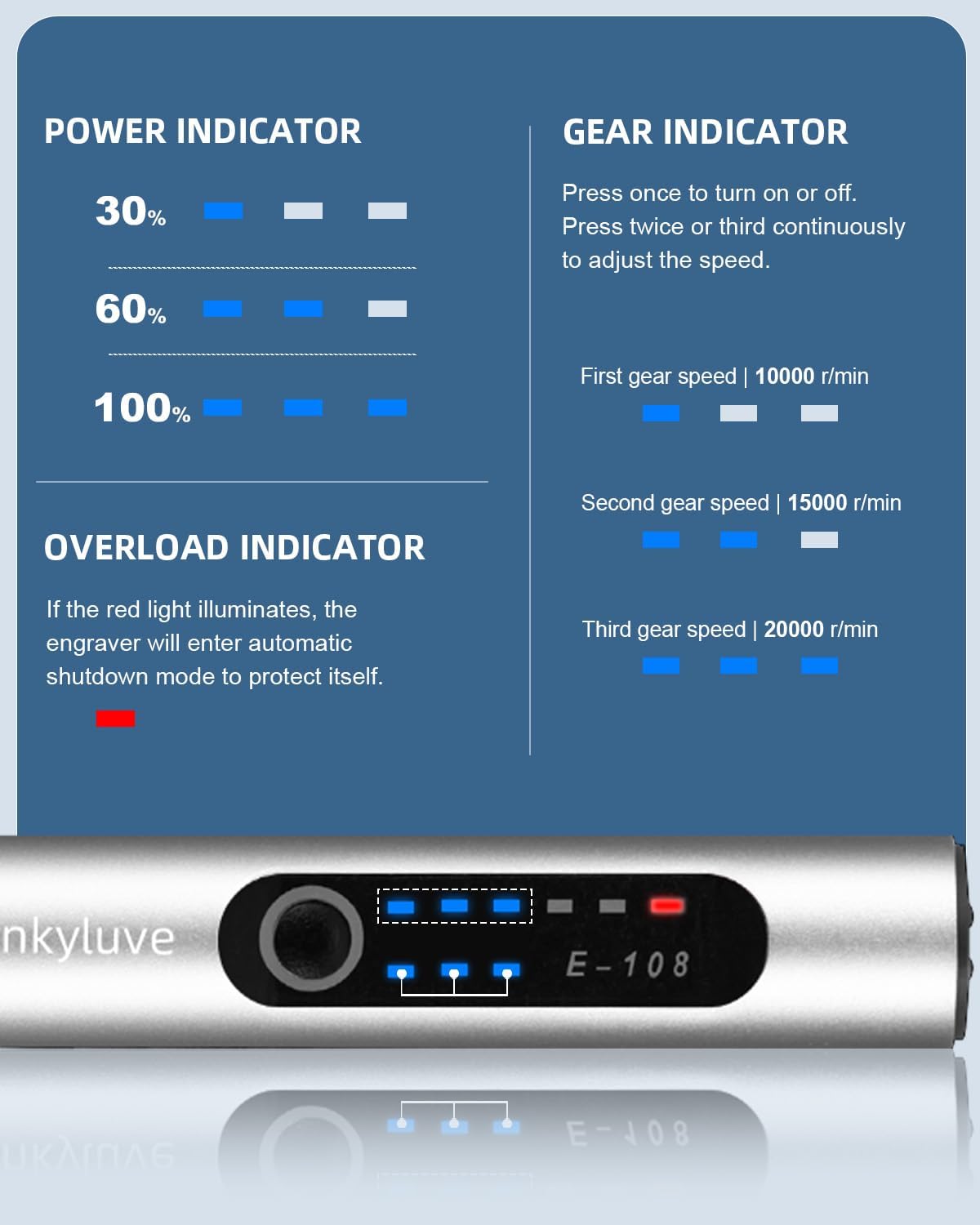 Thumbnail 1 de Gyunkyluve Electric Engraving Pen Wireless Kit with 60+ Accessories (3-Speed, Cordless) - Silver