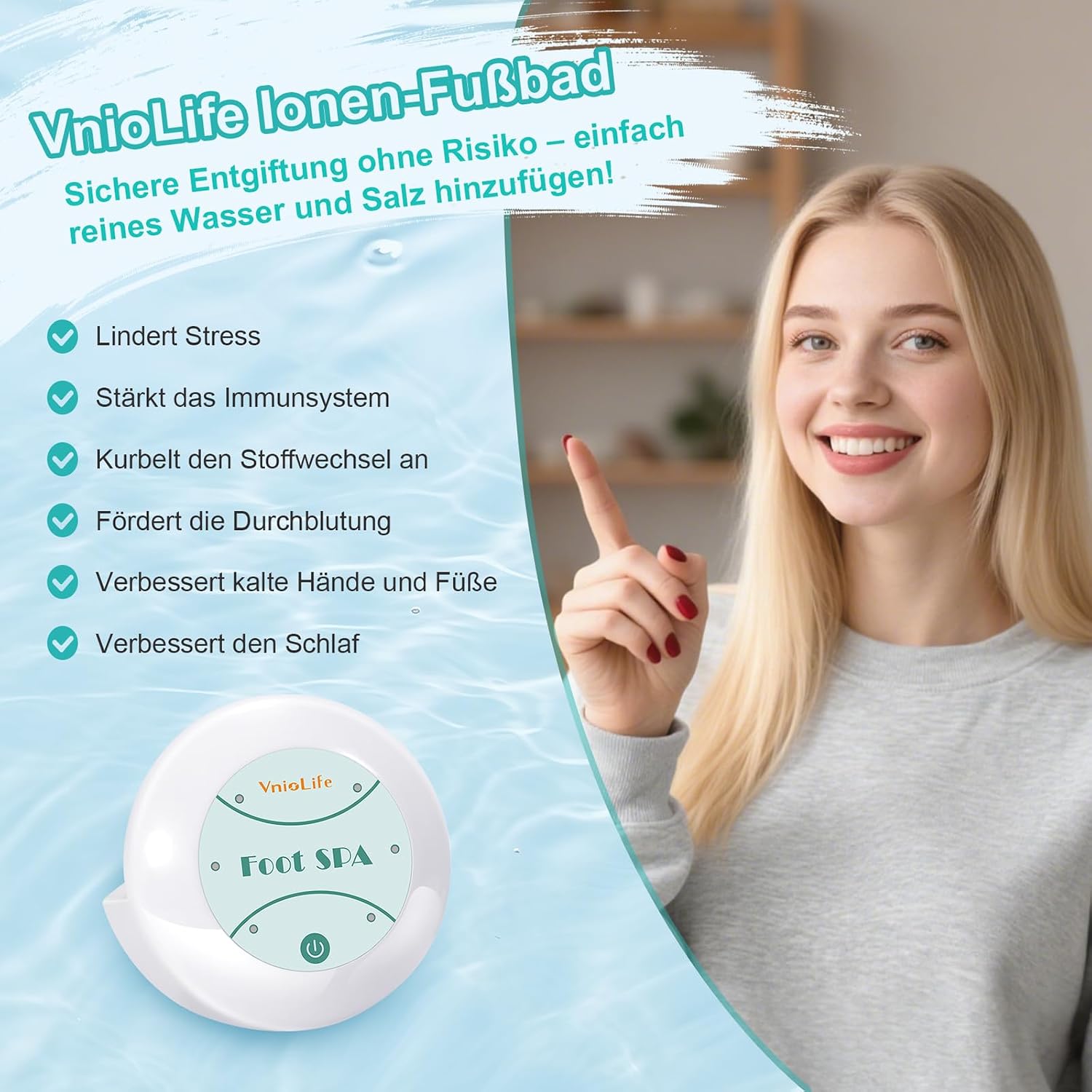 Detalle 2 de Ionen Fußbad für Detox, 30 Minuten Timer